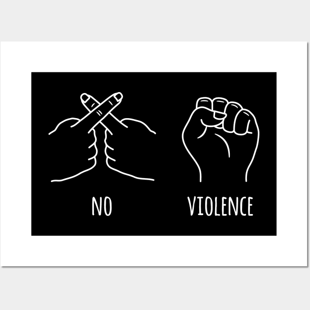 No Fist No Violence Hand Sign Doodles Wall Art by rustydoodle